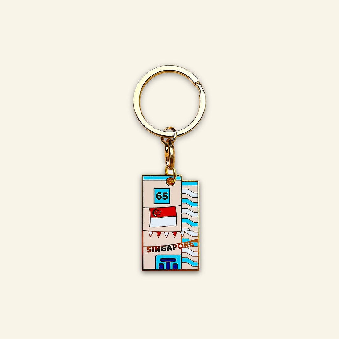Keychain – Gold Plated 65 Singapore Hdb