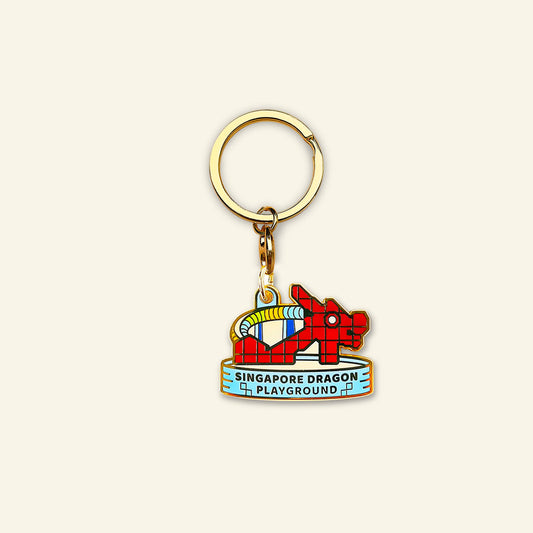 Keychain – Gold Plated Singapore Dragon Playground