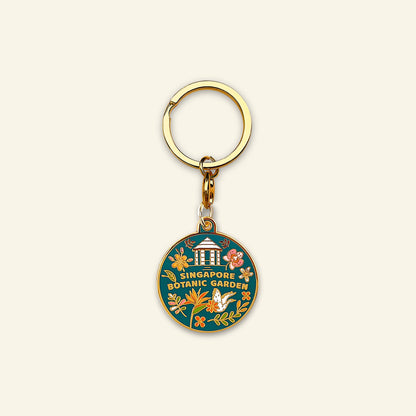 Keychain Gold Plated Singapore Botanic Gardens