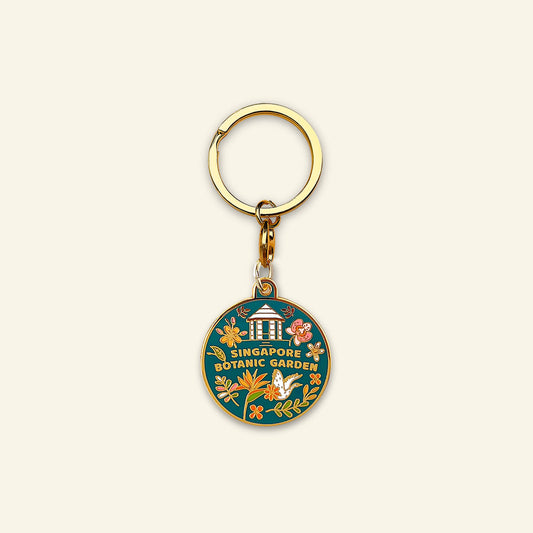 Keychain Gold Plated Singapore Botanic Gardens