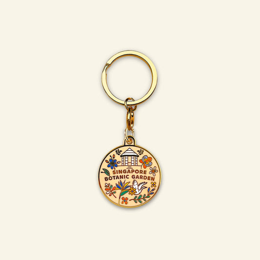 Keychain Gold Plated Singapore Botanic Gardens
